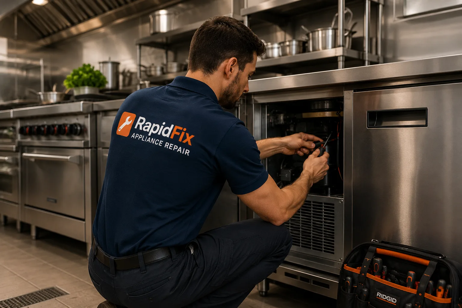 Commercial kitchen appliance repair service